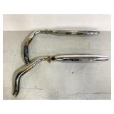 Two Harley-Davidson motorcycle exhaust pipes