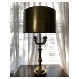 Vtg 1950s brass candelabra table lamp