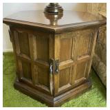 Hexagonal wood side table