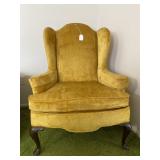 Vintage golden upholstered parlor chair