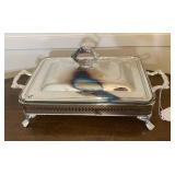 Oneida silver toned glass lined serving dish
