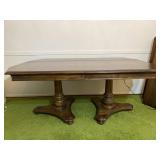Beautiful pedestal base dining table with leaves