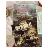 Two large books: Civil War, WWII