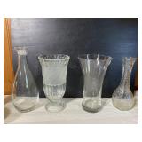 Four piece glass vase lot