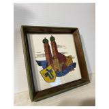 German framed ceramic München tile