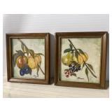Pair of small framed fruit paintings