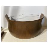 Half round walnut wood wall basket