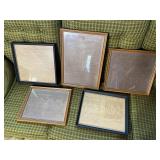 Lot of 5 framed historical document reproductions
