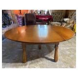 Vintage round 5 ft. low wooden table