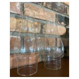 Pair of glass oil lamp chimneys