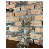 Antique glass base oil lamp
