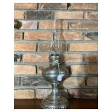 Antique tin metal oil lamp