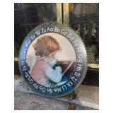 Round chain framed school girl art print