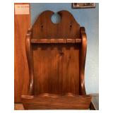 Mountable wooden key/mail holder