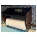 Vintage wooden spice rack paper towel holder