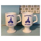 Vintage Walt Disney World milk glass mugs (2)
