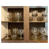 Cupboard of vintage glass stemware