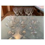 Set of vintage stemmed cocktail glasses