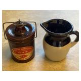 Vintage stoneware Sourdough Pot & pitcher
