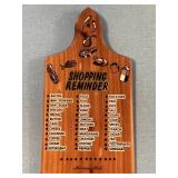 Vintage wooden shopping list reminder plaque
