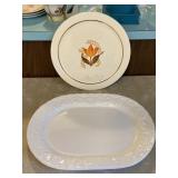 Vintage Bakerlite 22k cake plate & sunflower
