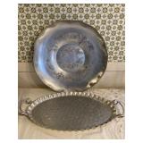 Cromwell hand-wrought aluminum tray & platter