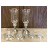 Three sets of vintage candlestick holders