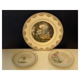 Trio of vintage porcelain plates