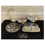 Vintage glass & silver-plate dish collectiob