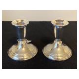 National Sterling weighted silver candlesticks