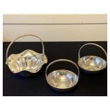 Vintage silver-plated basket trio