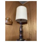Vintage tall wood table lamp