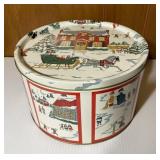 Adorable large vtg Christmas cookie tin