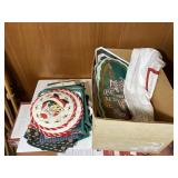 Lot of Christmas placemats, towels apron,