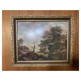 Vintage framed landscape art print