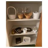 Closet lot of vintage treasures, baskets