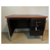 Compact industrial style metal desk