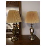 Vintage brass lamp pair
