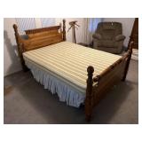 Vintage solid wood queen size bed
