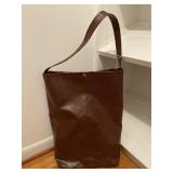 Vintage brown vinyl tote bag
