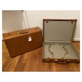 Vintage Samsonite leather suitcase pair