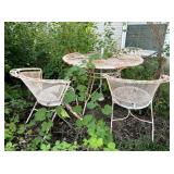 Vintage wrought metal patio set w/ 4 chairs