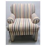 Striped Simmons upholstered chair