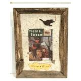 Rustic mounted vintage field & stream cover