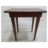 Vintage wood side table with crackle paint finish