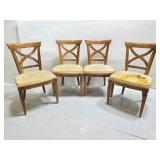 Set of four Drexel upholstered seat dinning chairs
