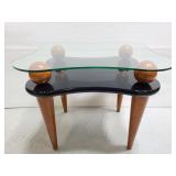 Glass top MCM style side table