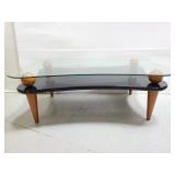 Glass top MCM style coffee table