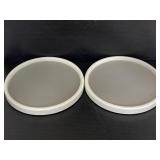 Pair of plastic lazy Susan