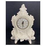 Vintage iridescent ceramic electric mantle clock